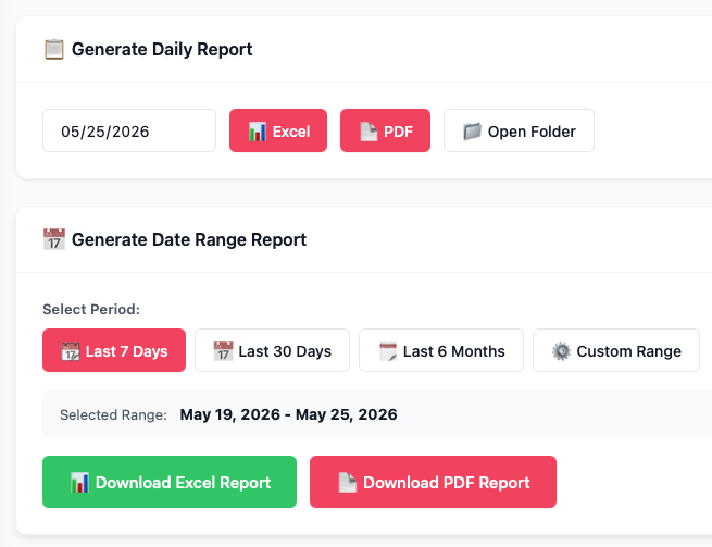 Excel & PDF Reports